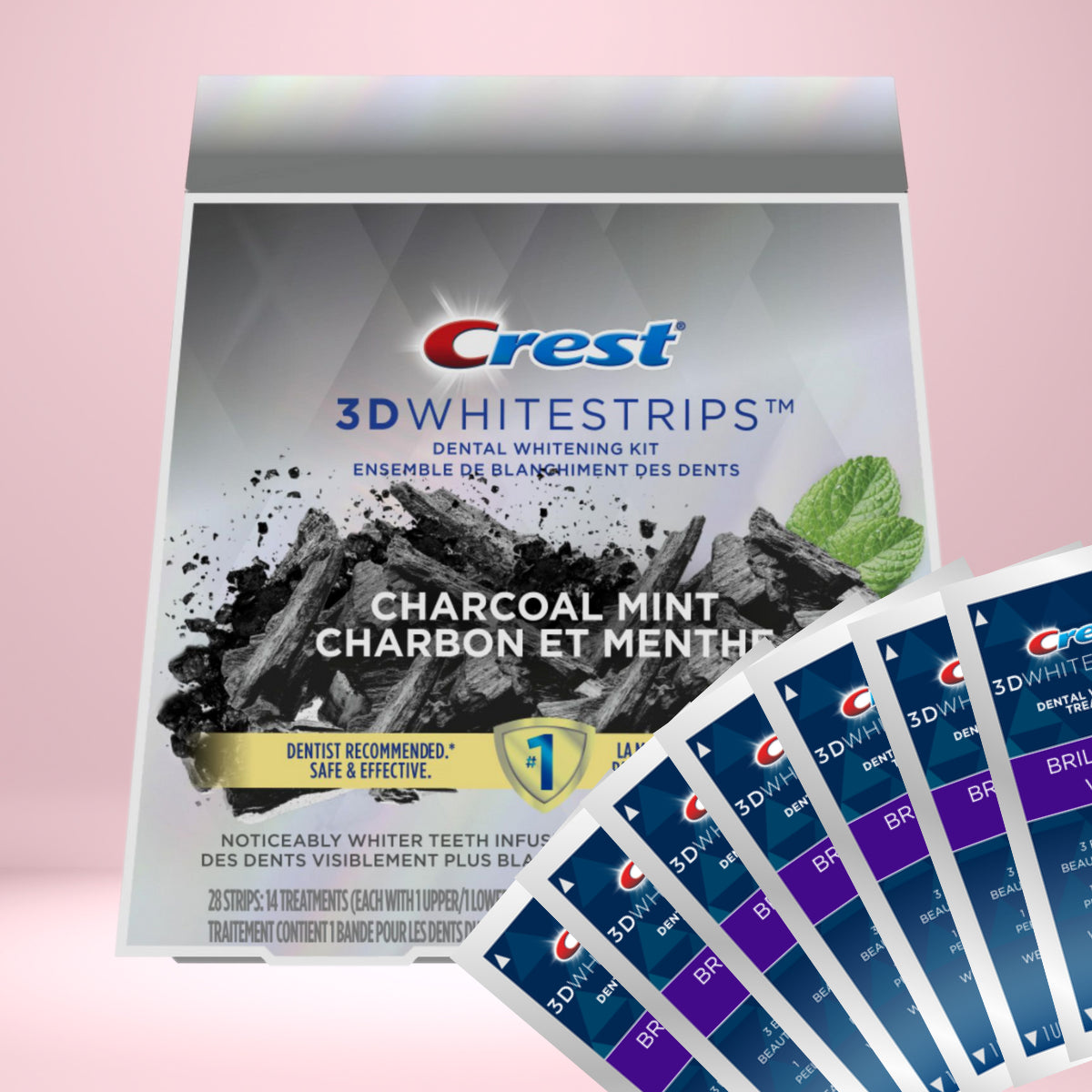 Paski Wybielające Crest Brilliance White Charcoal Mint Whitestrips