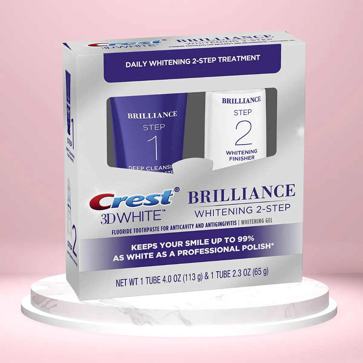 Pasta Do Zębów Crest 3D White Brilliance Whitening 2-Step (113g) & (65g)