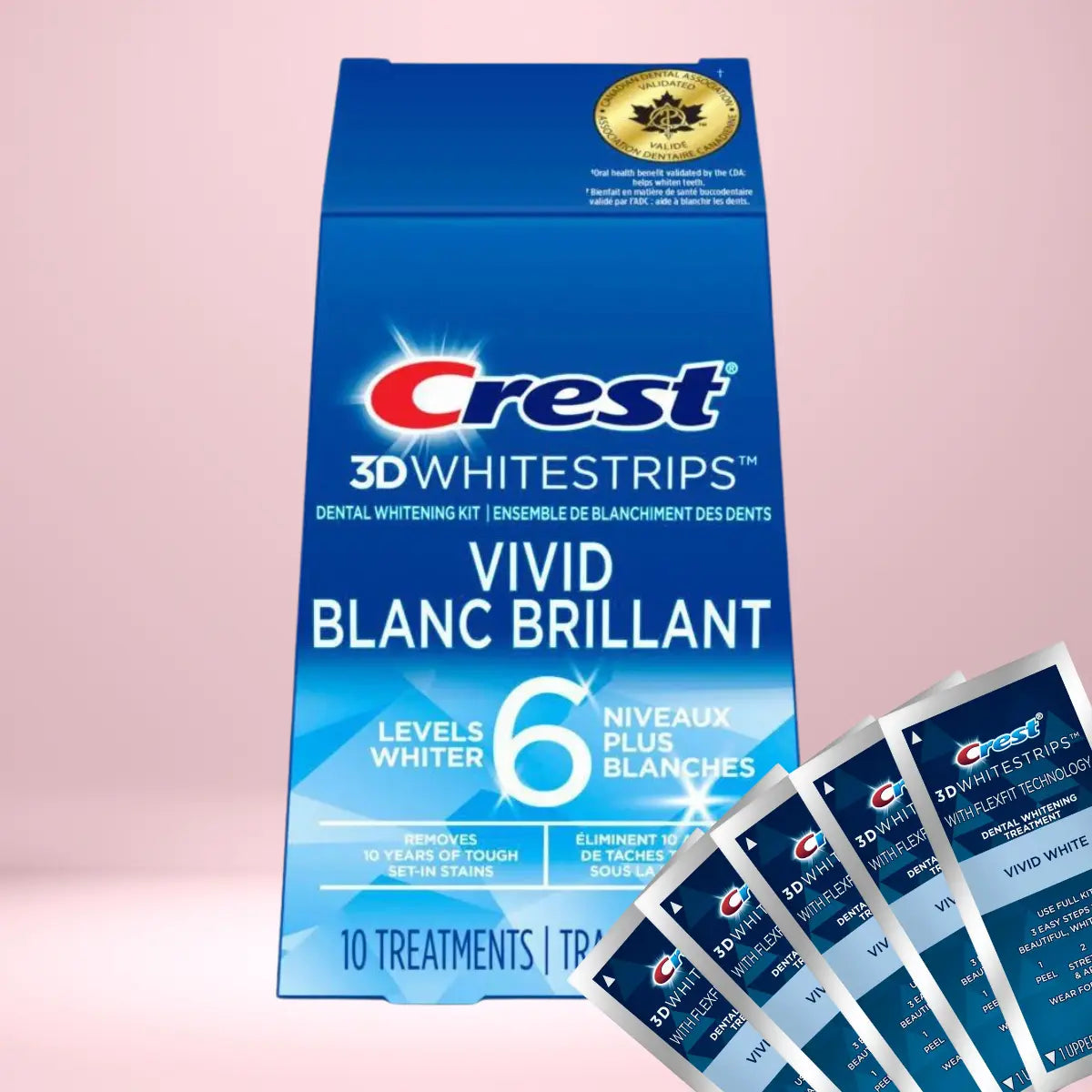 Paski Wybielające Crest Vivid Blanc Brillant 6 Levels Whiter Whitestrips